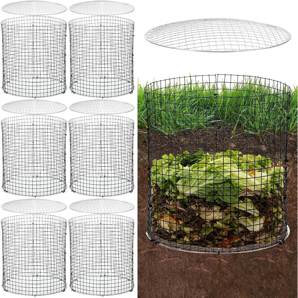 HFYZZ 6PCS Inground Worm Composter Metal Outdoor Compost Bin for Garden 12x12in